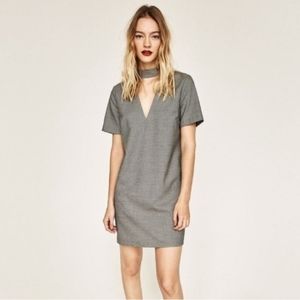 Zara houndstooth mini dress